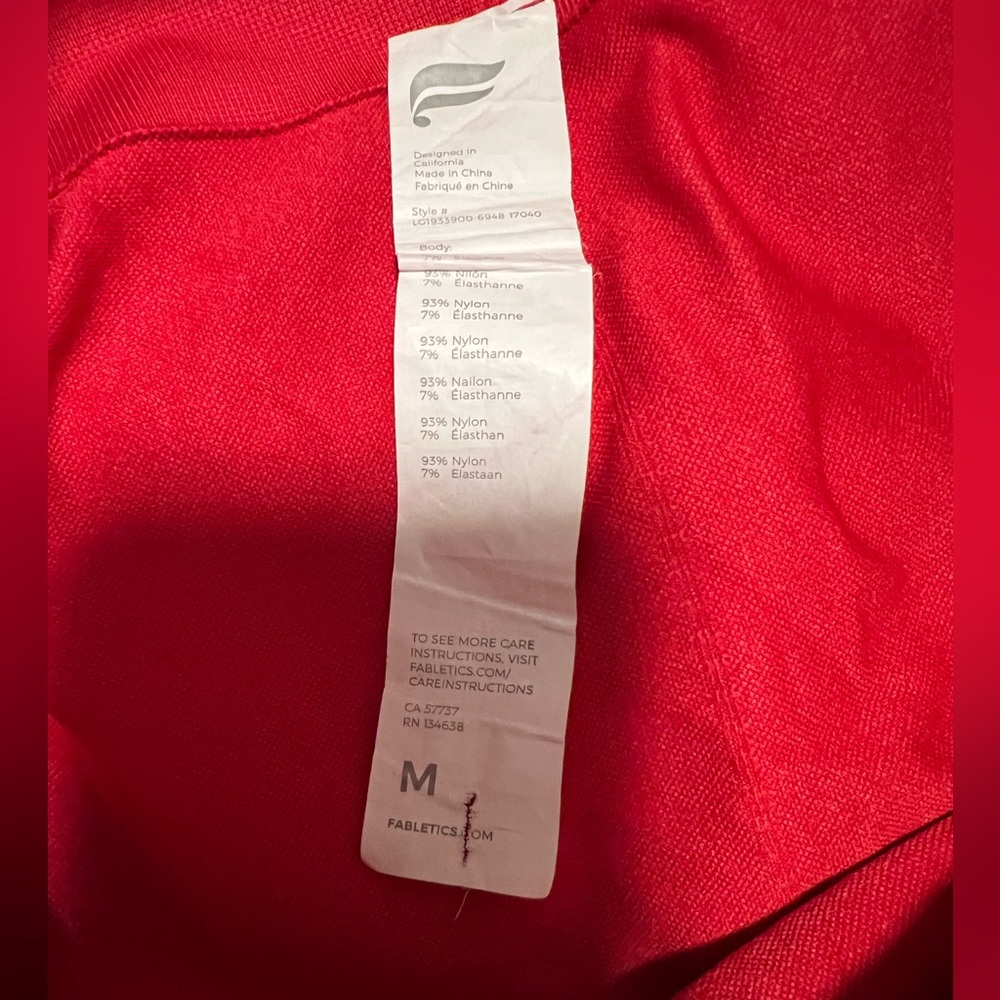 Red Fabletics Matching set - Picture 3 of 5